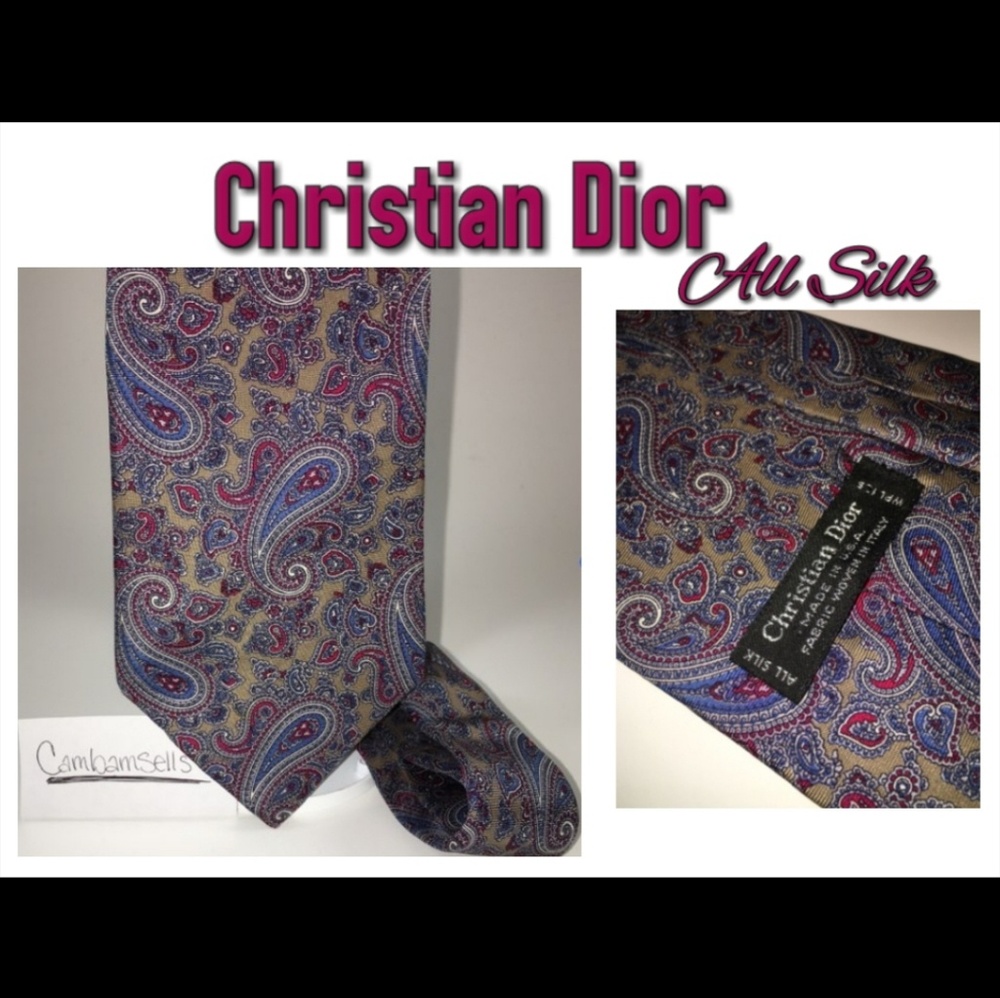 All Silk Vintage Christian Dior Paisley Tie